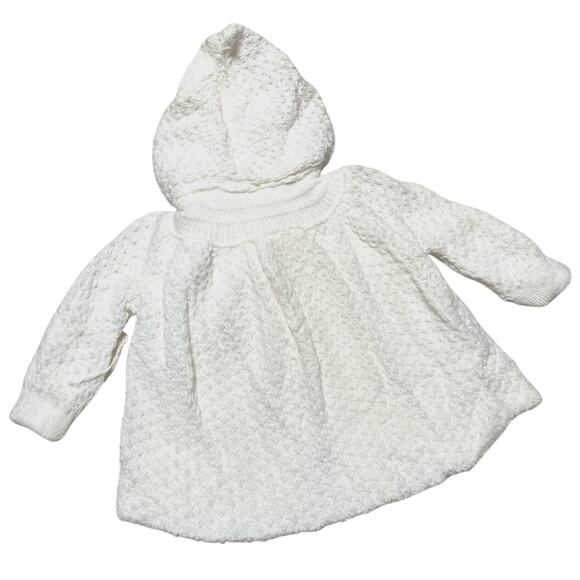 Sears Vintage White Sweater Hoodie Baby Jacket Deadstock 12M - Picture 2 of 11